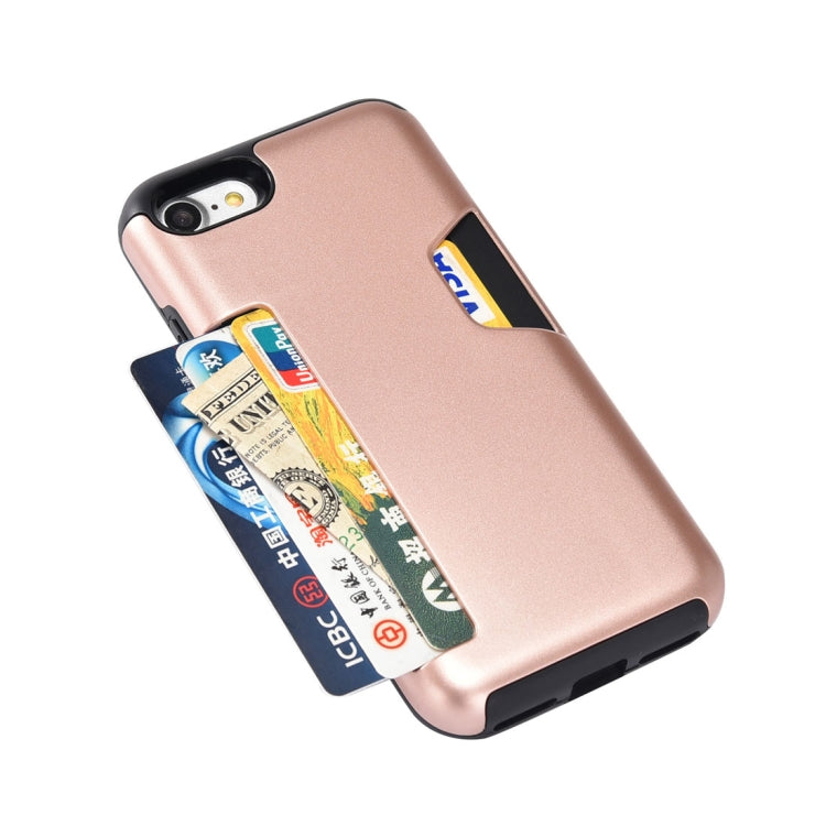 For iPhone 8 & 7 TPU + PC Shockproof Protective Back Case with Card Slot