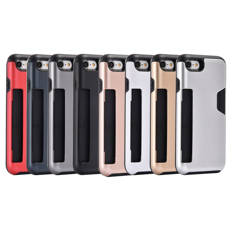 For iPhone 8 & 7 TPU + PC Shockproof Protective Back Case with Card Slot