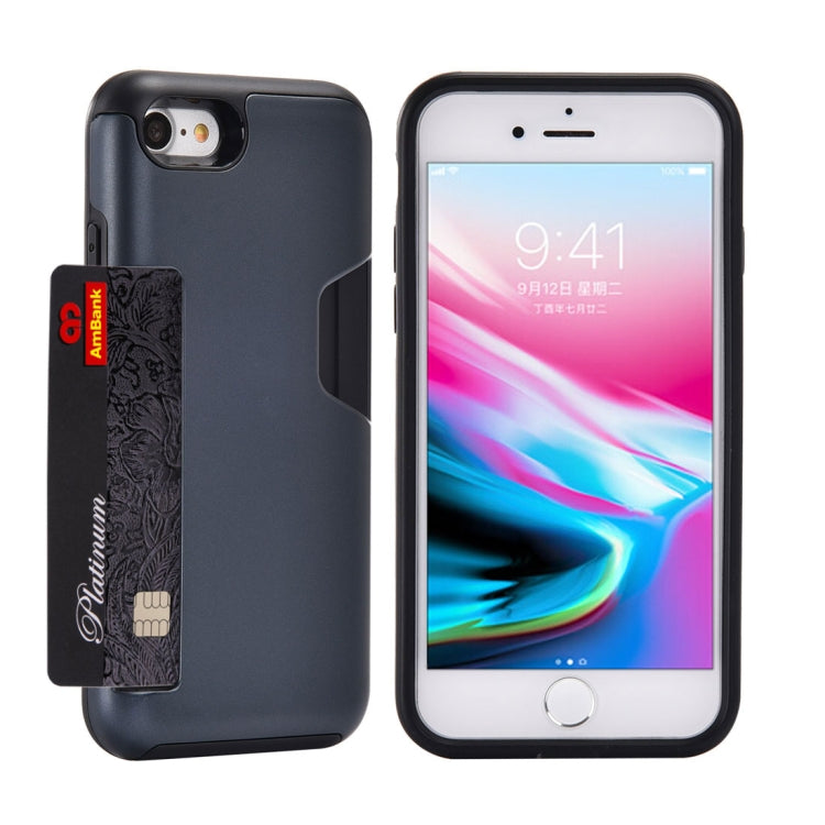 For iPhone 8 & 7 TPU + PC Shockproof Protective Back Case with Card Slot