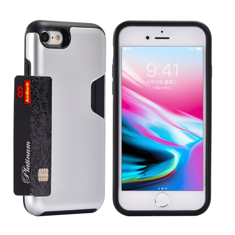 For iPhone 8 & 7 TPU + PC Shockproof Protective Back Case with Card Slot