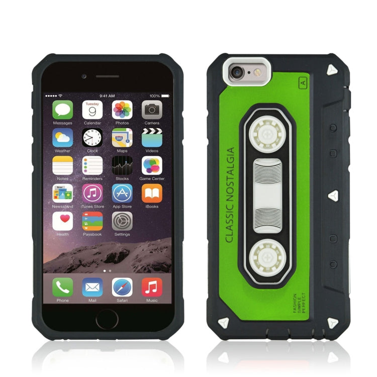 For iPhone SE 2020 & 8 & 7 Nostalgic Tape Style TPU+PC Protective Back Case