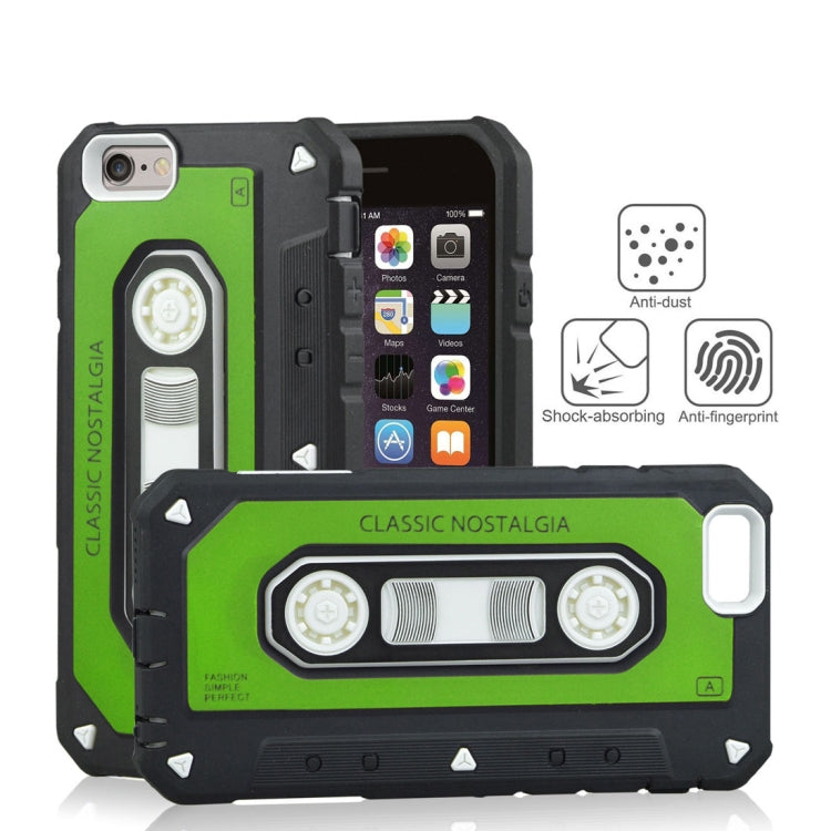 For iPhone SE 2020 & 8 & 7 Nostalgic Tape Style TPU+PC Protective Back Case