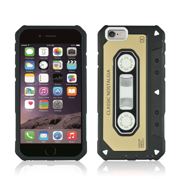 For iPhone SE 2020 & 8 & 7 Nostalgic Tape Style TPU+PC Protective Back Case