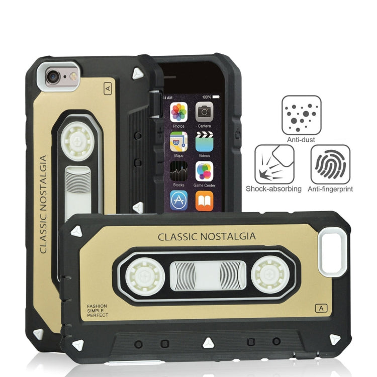 For iPhone SE 2020 & 8 & 7 Nostalgic Tape Style TPU+PC Protective Back Case