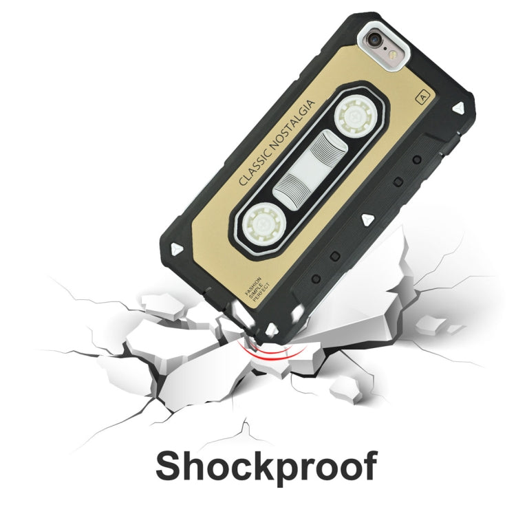 For iPhone SE 2020 & 8 & 7 Nostalgic Tape Style TPU+PC Protective Back Case