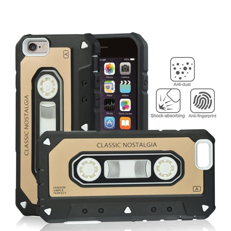 For iPhone SE 2020 & 8 & 7 Nostalgic Tape Style TPU+PC Protective Back Case