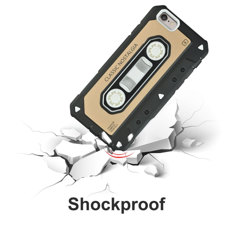 For iPhone SE 2020 & 8 & 7 Nostalgic Tape Style TPU+PC Protective Back Case