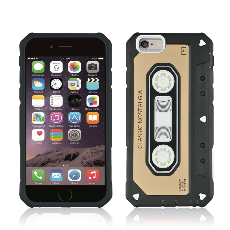 For iPhone SE 2020 & 8 & 7 Nostalgic Tape Style TPU+PC Protective Back Case
