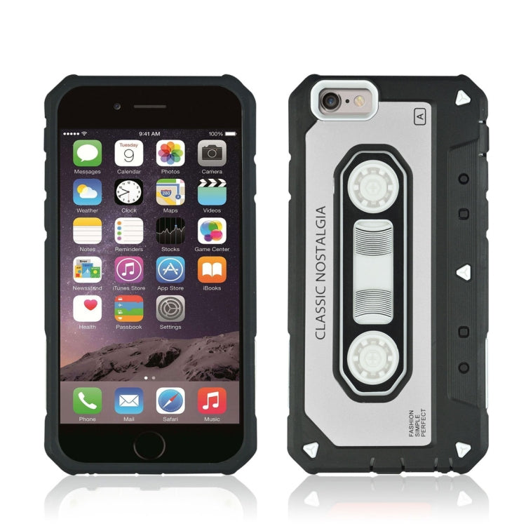 For iPhone SE 2020 & 8 & 7 Nostalgic Tape Style TPU+PC Protective Back Case