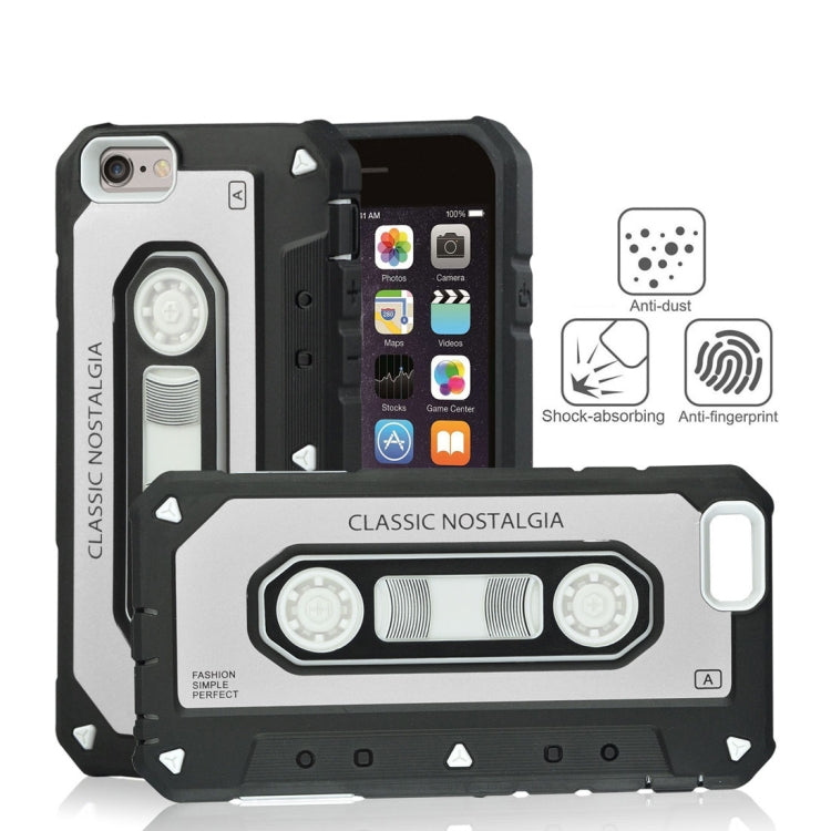For iPhone SE 2020 & 8 & 7 Nostalgic Tape Style TPU+PC Protective Back Case