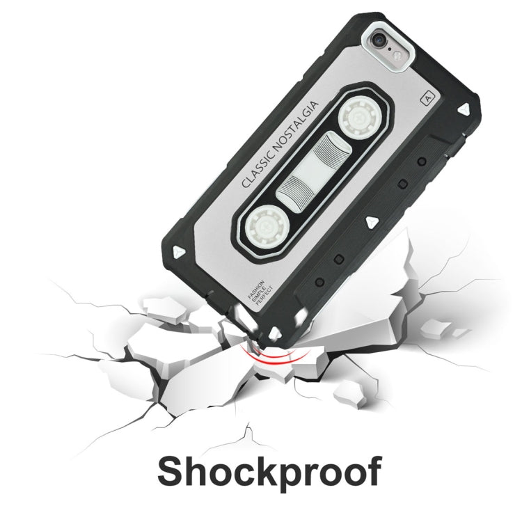 For iPhone SE 2020 & 8 & 7 Nostalgic Tape Style TPU+PC Protective Back Case