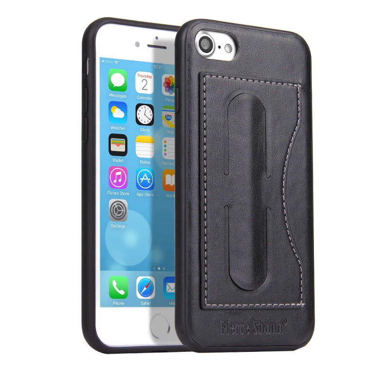 Fierre Shann Full Coverage Protective Leather Case For iPhone SE 2020 & 8 & 7, with Holder & Card Slot
