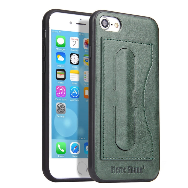 Fierre Shann Full Coverage Protective Leather Case For iPhone SE 2020 & 8 & 7, with Holder & Card Slot