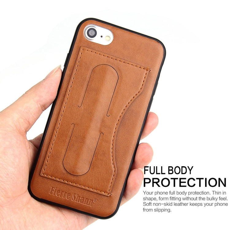 Fierre Shann Full Coverage Protective Leather Case For iPhone SE 2020 & 8 & 7, with Holder & Card Slot