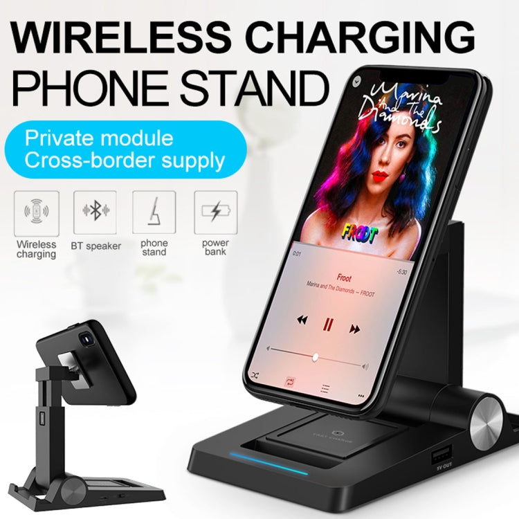 Qi Standard Wireless Charger + Power Bank with 360 Degree Rotatable Ring Clip Phone Holder Desktop Stand, For iPhone, iPad, Samsung, other Smartphones and Tablets(Pink)
