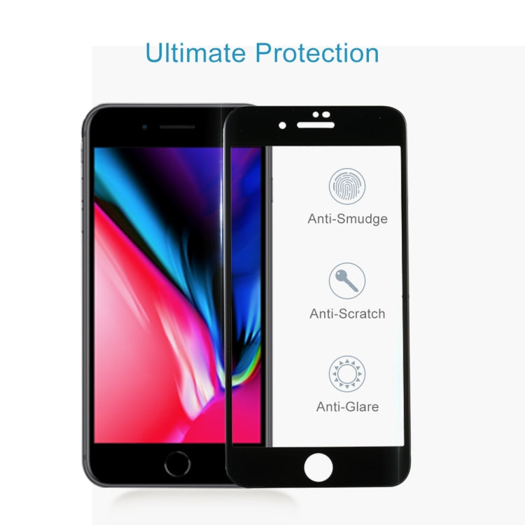 For iPhone 8 / 7 0.3mm 9H Surface Hardness  Curved Full Screen Tempered Glass Screen Protector(Black)