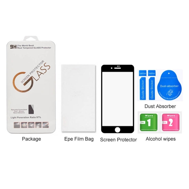 For iPhone 8 / 7 0.3mm 9H Surface Hardness  Curved Full Screen Tempered Glass Screen Protector(Black)