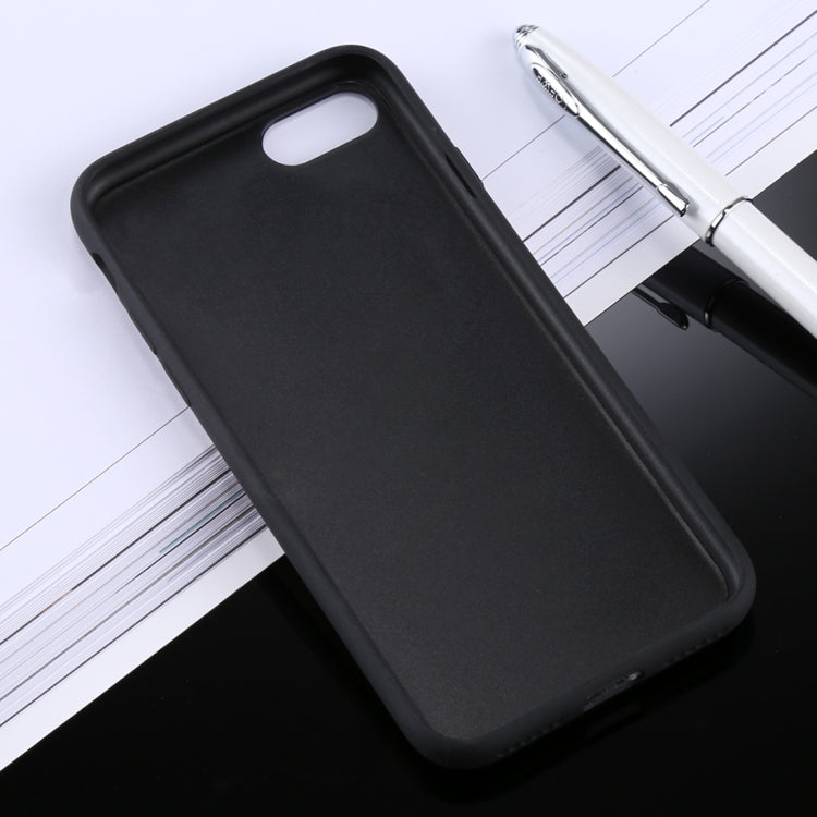 TOTUDESIGN For iPhone SE 2020 & 8 & 7 TPU + Carbon Fibre Skin Dropproof Protective Back Cover Case with Card Slot(Red)