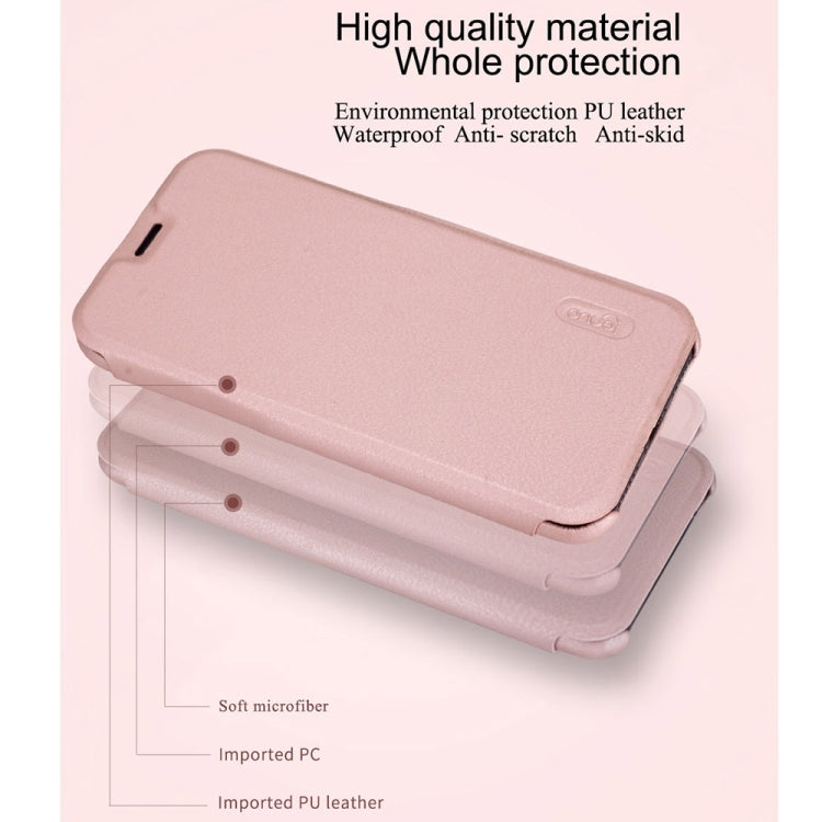For iPhone X / XS Lenuo PU+PC Litchi Texture Horizontal Flip Leather Case with Card Slots
