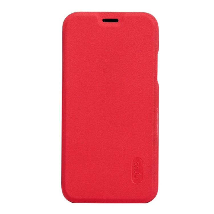For iPhone X / XS Lenuo PU+PC Litchi Texture Horizontal Flip Leather Case with Card Slots