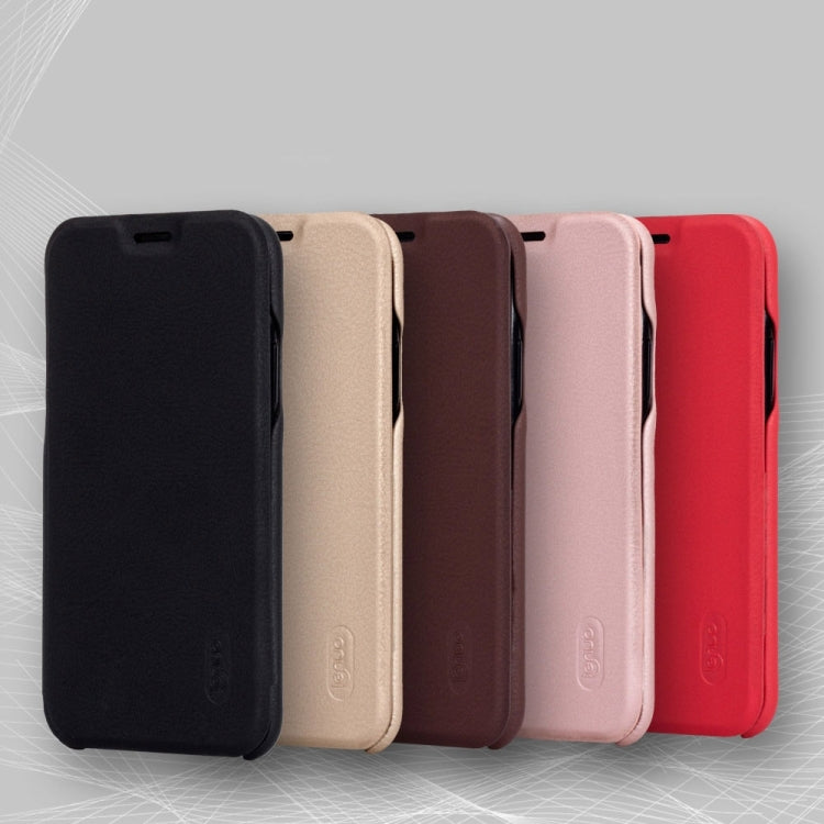 For iPhone X / XS Lenuo PU+PC Litchi Texture Horizontal Flip Leather Case with Card Slots