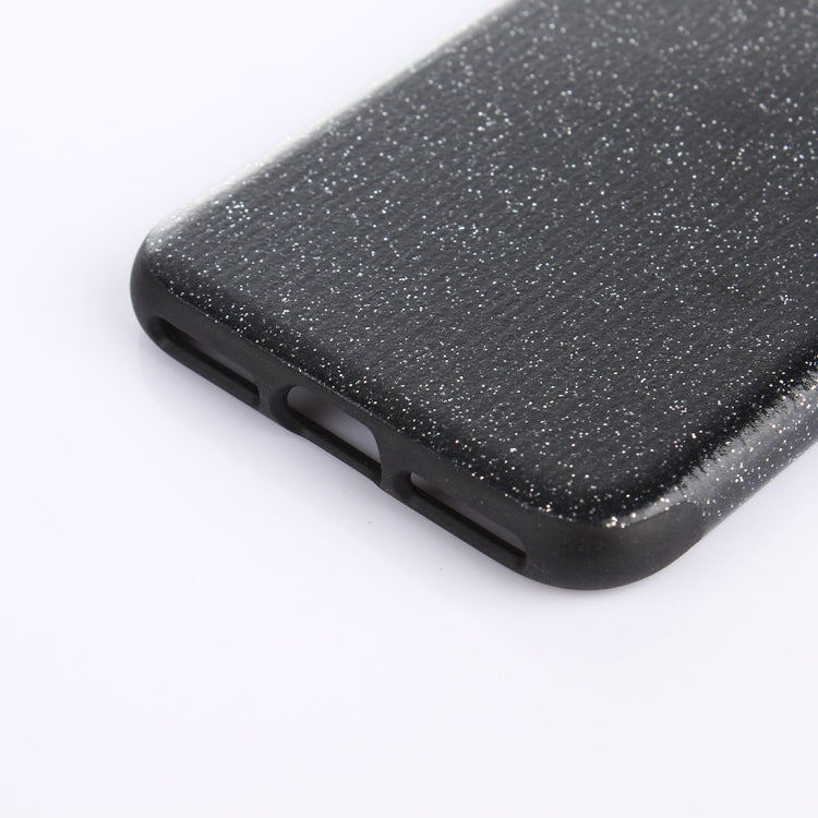 For iPhone X / XS TPU + PU Glitter Powder Drop-proof Protective Back Cover Case