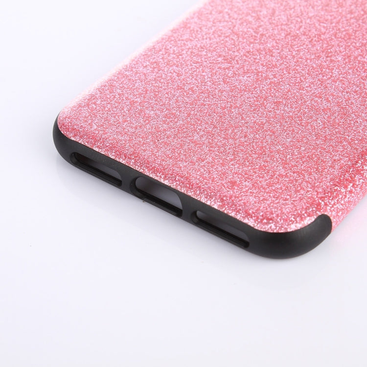 For iPhone X / XS TPU + PU Glitter Powder Drop-proof Protective Back Cover Case
