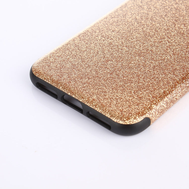 For iPhone X / XS TPU + PU Glitter Powder Drop-proof Protective Back Cover Case