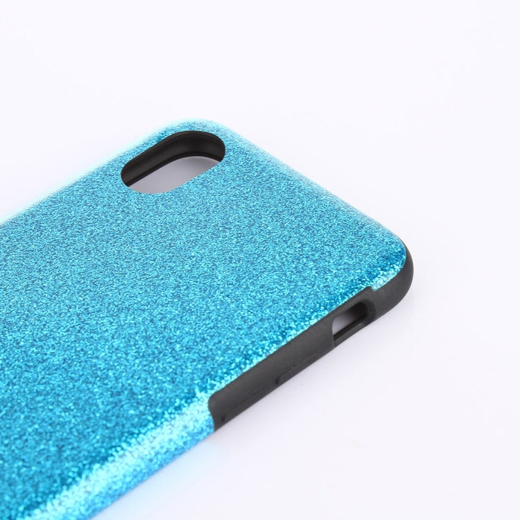 For iPhone X / XS TPU + PU Glitter Powder Drop-proof Protective Back Cover Case