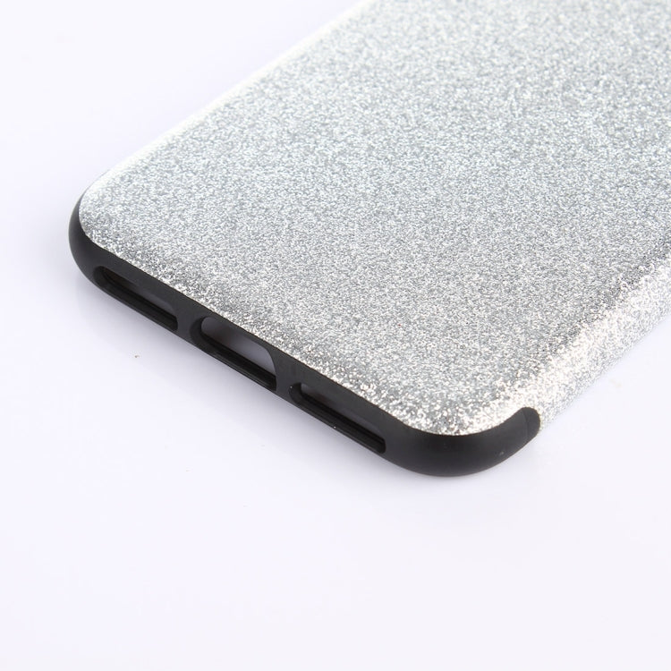 For iPhone X / XS TPU + PU Glitter Powder Drop-proof Protective Back Cover Case