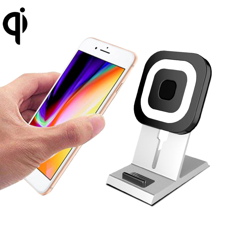 X1 9V 1.1A Output Multi-function Car Phone Holder Wireless Charger, For iPhone, Galaxy, Huawei, Xiaomi, LG, HTC and Other QI Standard Smart Phones (White)