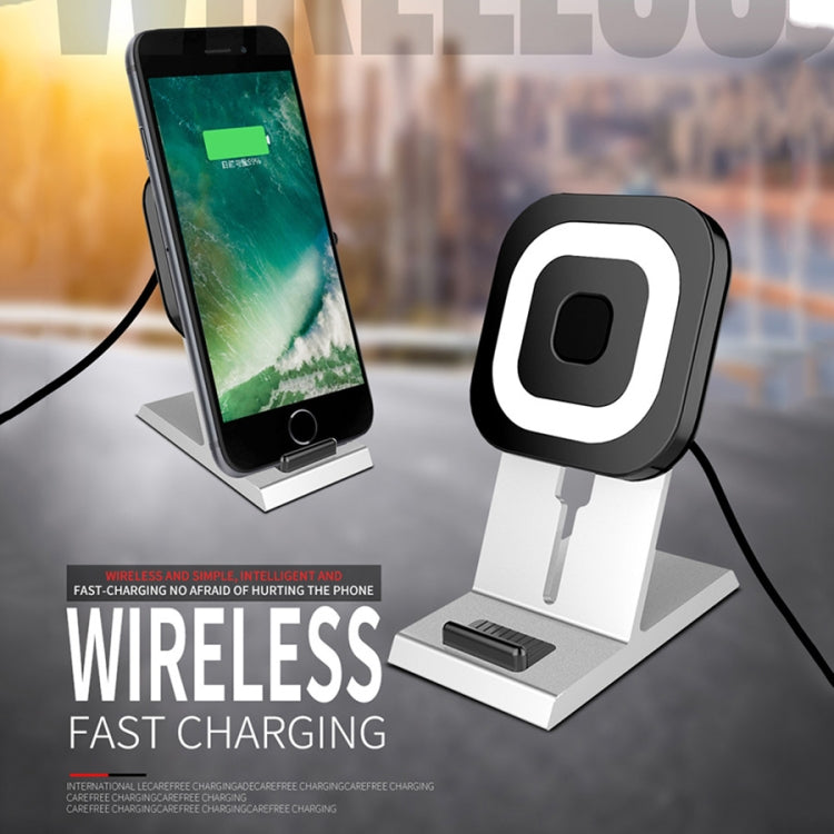 X1 9V 1.1A Output Multi-function Car Phone Holder Wireless Charger, For iPhone, Galaxy, Huawei, Xiaomi, LG, HTC and Other QI Standard Smart Phones (White)