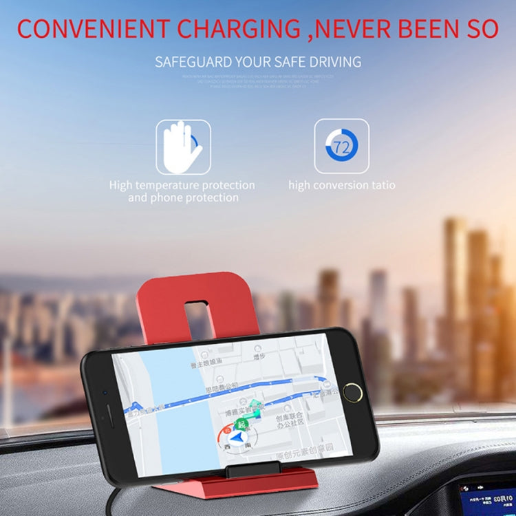 X1 9V 1.1A Output Multi-function Car Phone Holder Wireless Charger, For iPhone, Galaxy, Huawei, Xiaomi, LG, HTC and Other QI Standard Smart Phones (White)