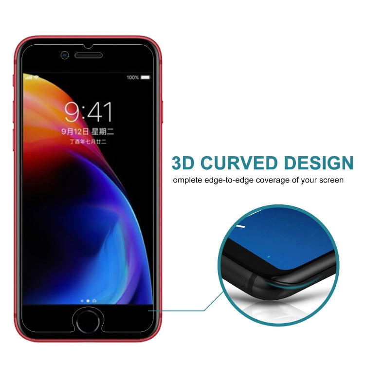 0.26mm 9H 3D Non-full Screen Highly Transparent Privacy Anti-glare Tempered Glass Film for iPhone 8 & 7