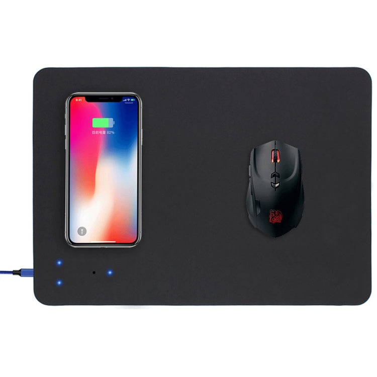 Smart Qi Standard Wireless Fast Charging PU Mouse Pad, Size: 27cm x 19cm