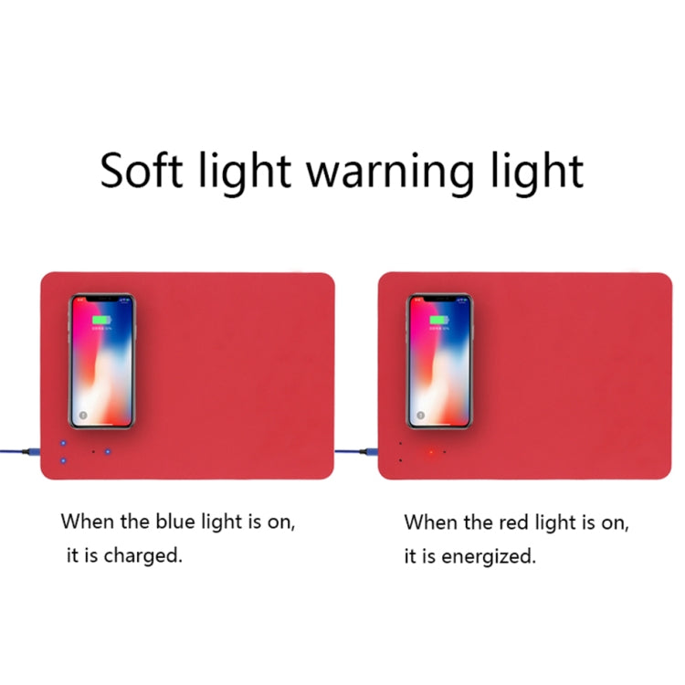 Smart Qi Standard Wireless Fast Charging PU Mouse Pad, Size: 27cm x 19cm