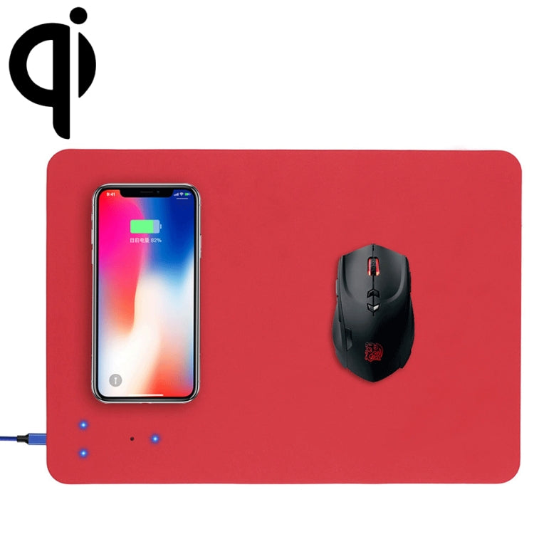 Smart Qi Standard Wireless Fast Charging PU Mouse Pad, Size: 27cm x 19cm