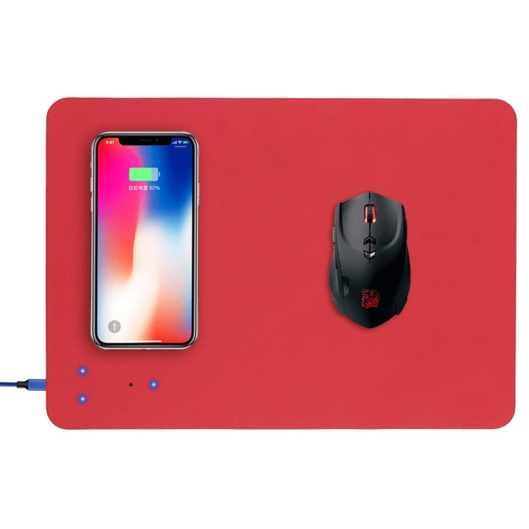 Smart Qi Standard Wireless Fast Charging PU Mouse Pad, Size: 27cm x 19cm