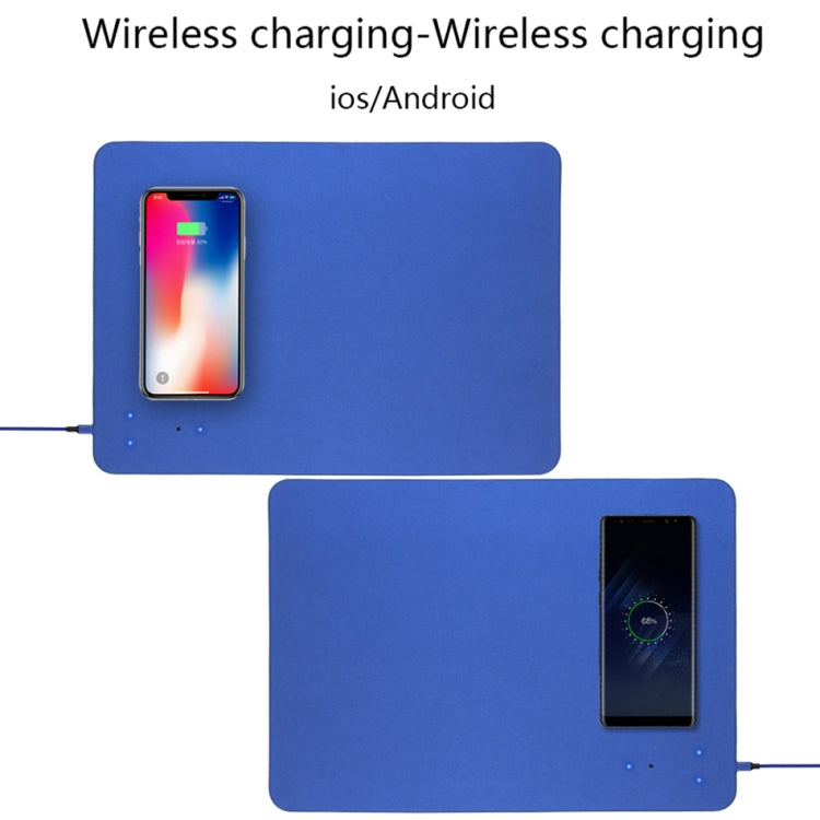 Smart Qi Standard Wireless Fast Charging PU Mouse Pad, Size: 27cm x 19cm