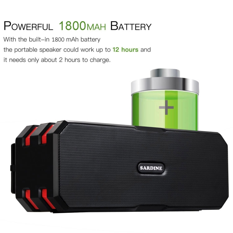 SARDiNE F4 Multi-function Wireless Bluetooth Speaker with Microphone , Support Hands-free Answering Phone & FM Radio & TF Card