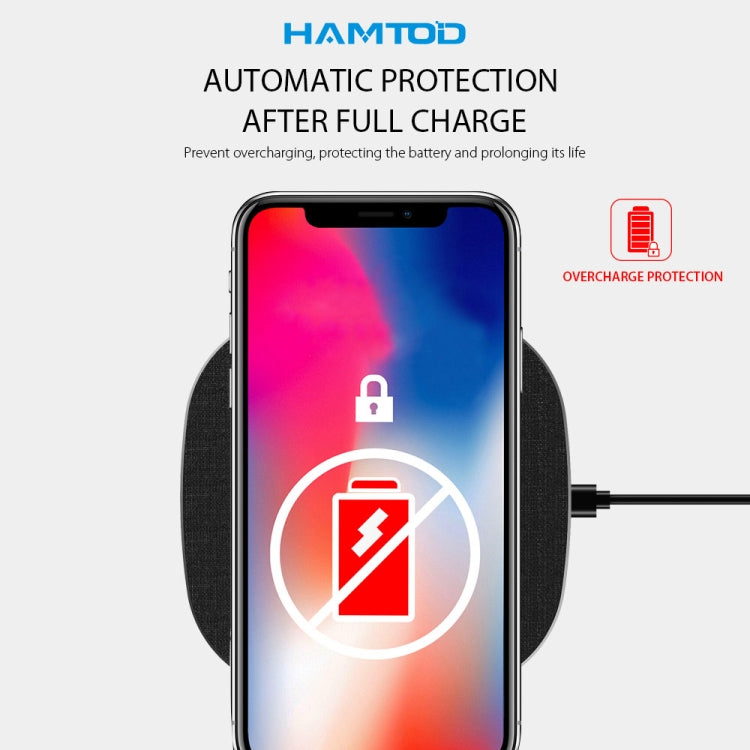HAMTOD M9 Desktop Intelligent 10W Qi Standard Wireless Charger Charging Pad