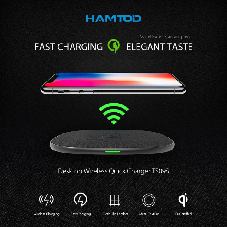 HAMTOD M9 Desktop Intelligent 10W Qi Standard Wireless Charger Charging Pad