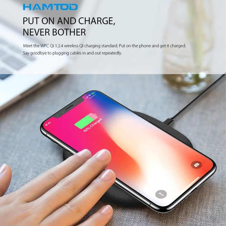 HAMTOD M9 Desktop Intelligent 10W Qi Standard Wireless Charger Charging Pad