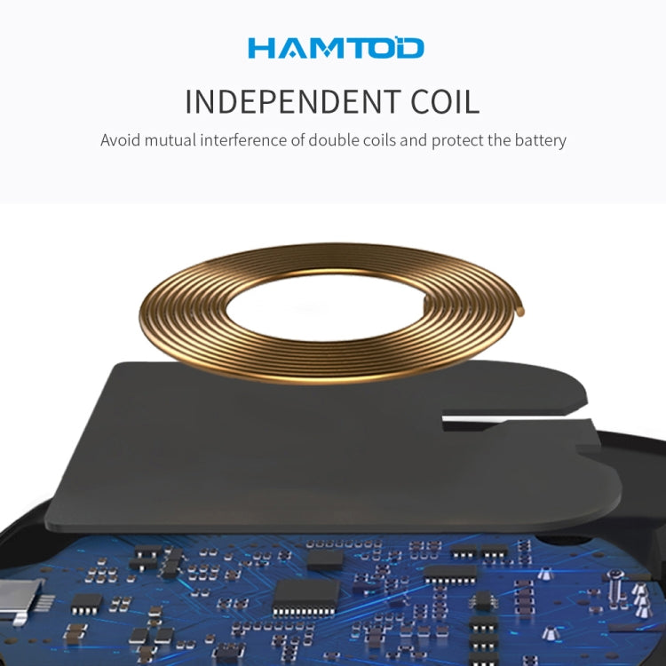 HAMTOD M10 Desktop Intelligent 10W Qi Standard / QC3.0 Wireless Charger Charging Pad (Black)