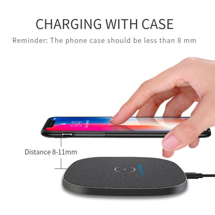 HAMTOD M10 Desktop Intelligent 10W Qi Standard / QC3.0 Wireless Charger Charging Pad (Black)