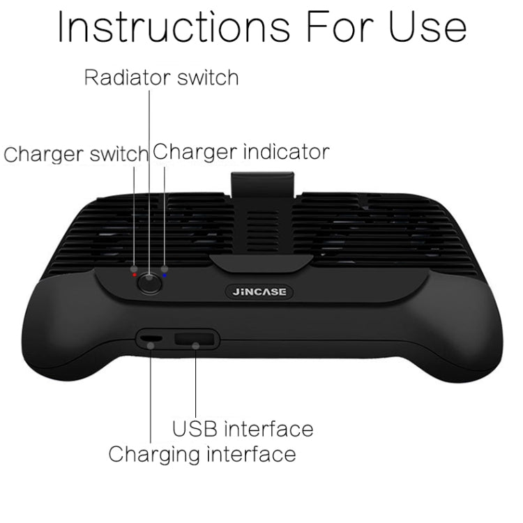 JKS-001 Multi-function Mobile Phone Radiator Winner Chicken Game Gamepad Mobile Phone Power Bank(Black)