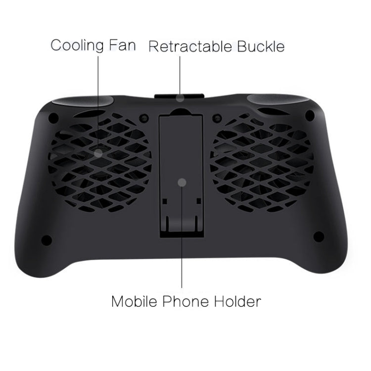 JKS-001 Multi-function Mobile Phone Radiator Winner Chicken Game Gamepad Mobile Phone Power Bank(Black)
