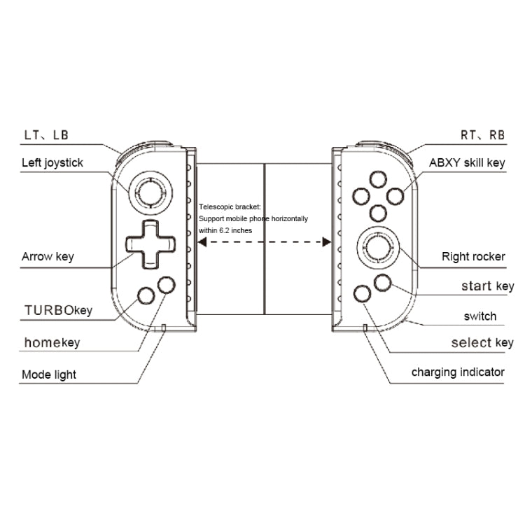 X6pro Universal Stretchable Bluetooth Game Controller Gamepad(Black)