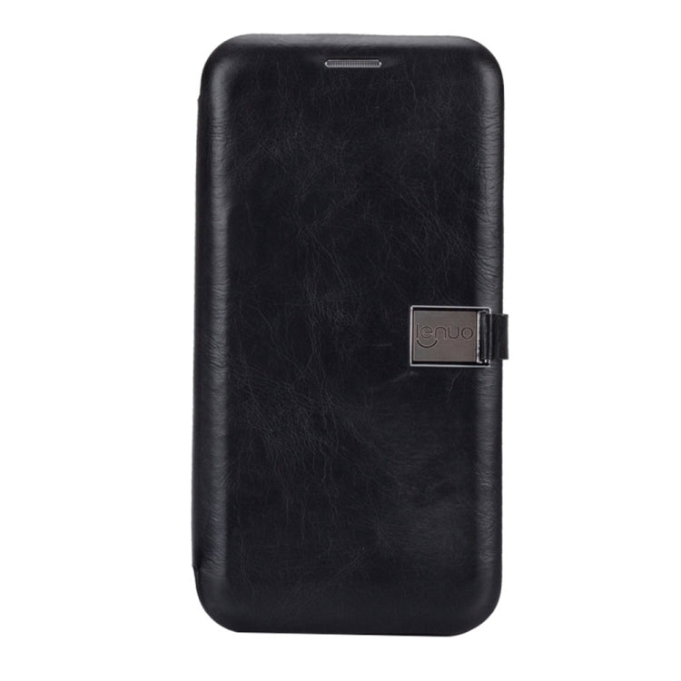 For iPhone X / XS Lenuo PU + TPU Crazy Horse Texture Horizontal Flip Leather Case with Card Slots
