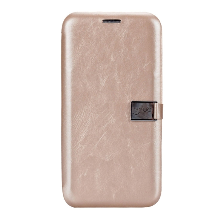 For iPhone X / XS Lenuo PU + TPU Crazy Horse Texture Horizontal Flip Leather Case with Card Slots